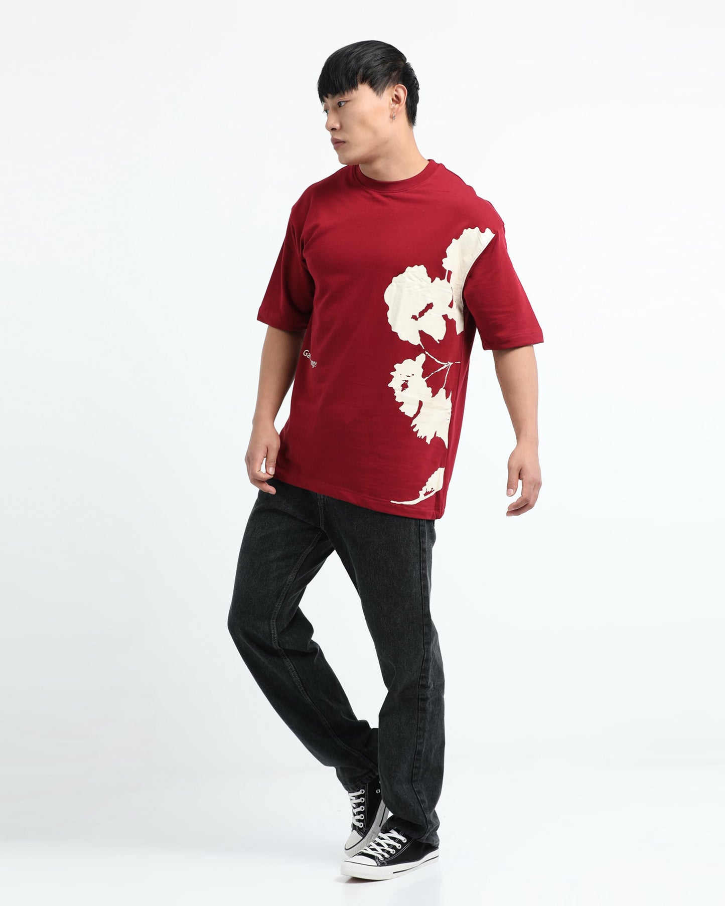 ELECTIC REALM MAROON TEE - Oversized fit