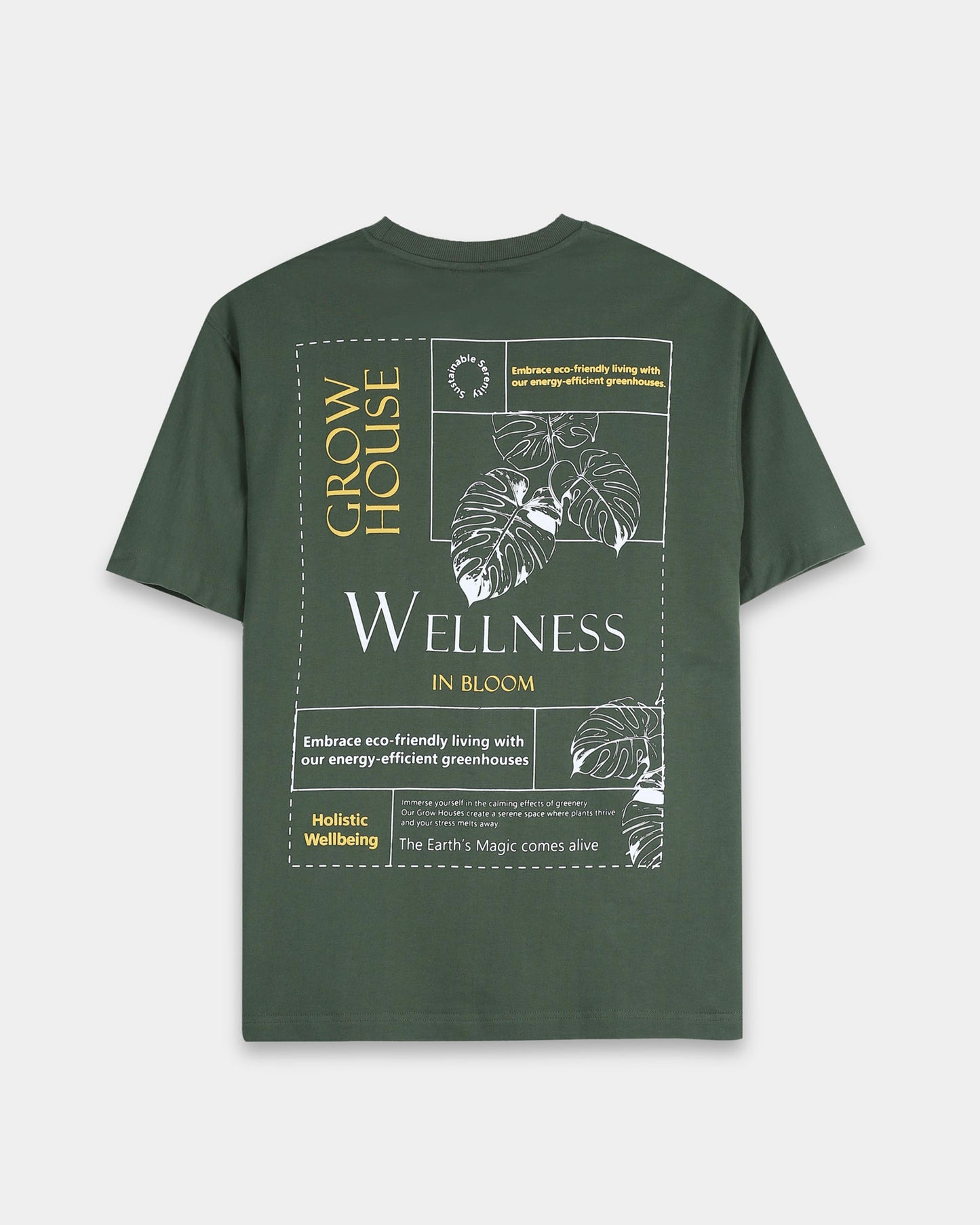 WELLNESS IN BLOOM FOREST GREEN TEE - Oversized fit
