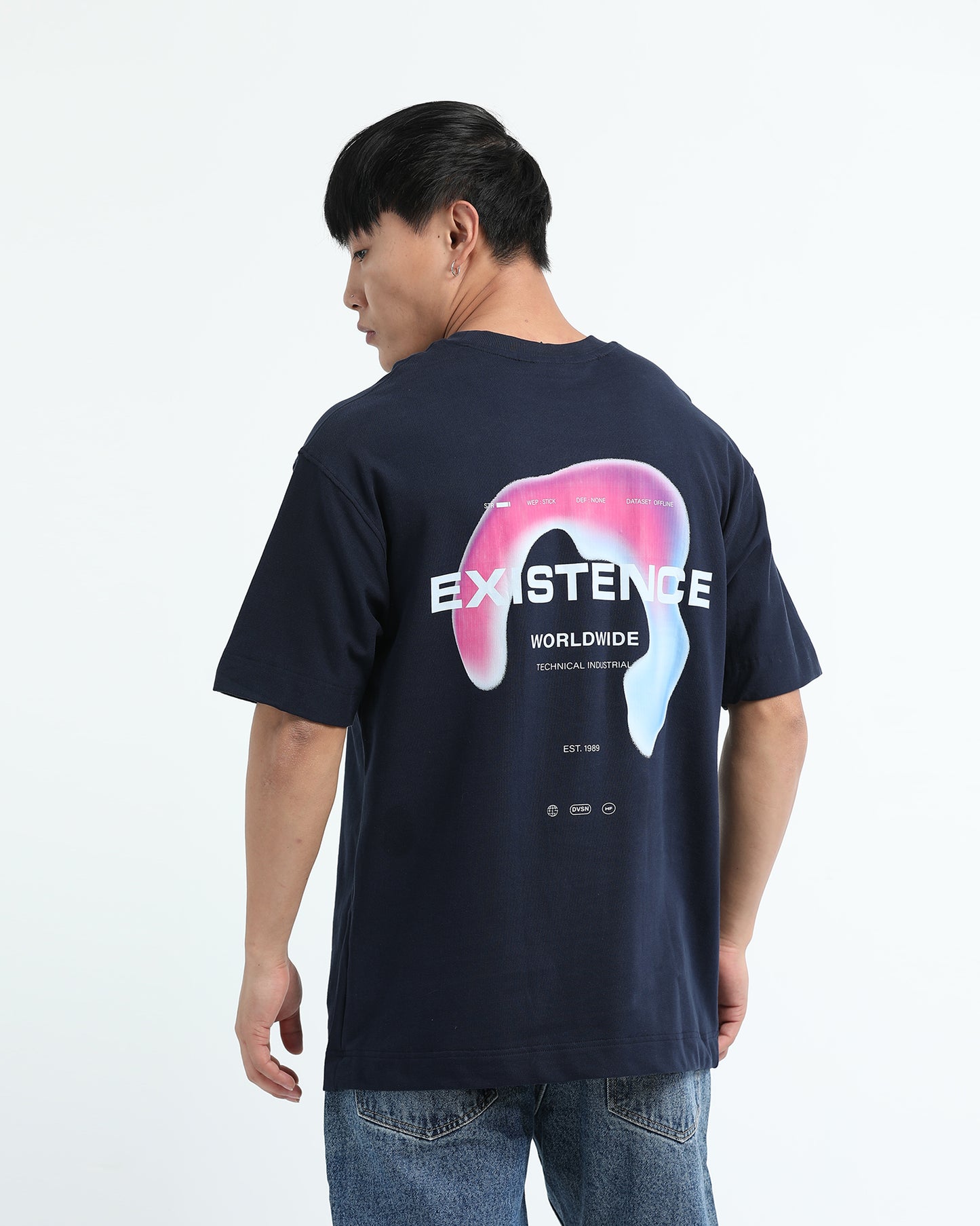 EXISTENCE NAVY BLUE TEE - Oversized fit
