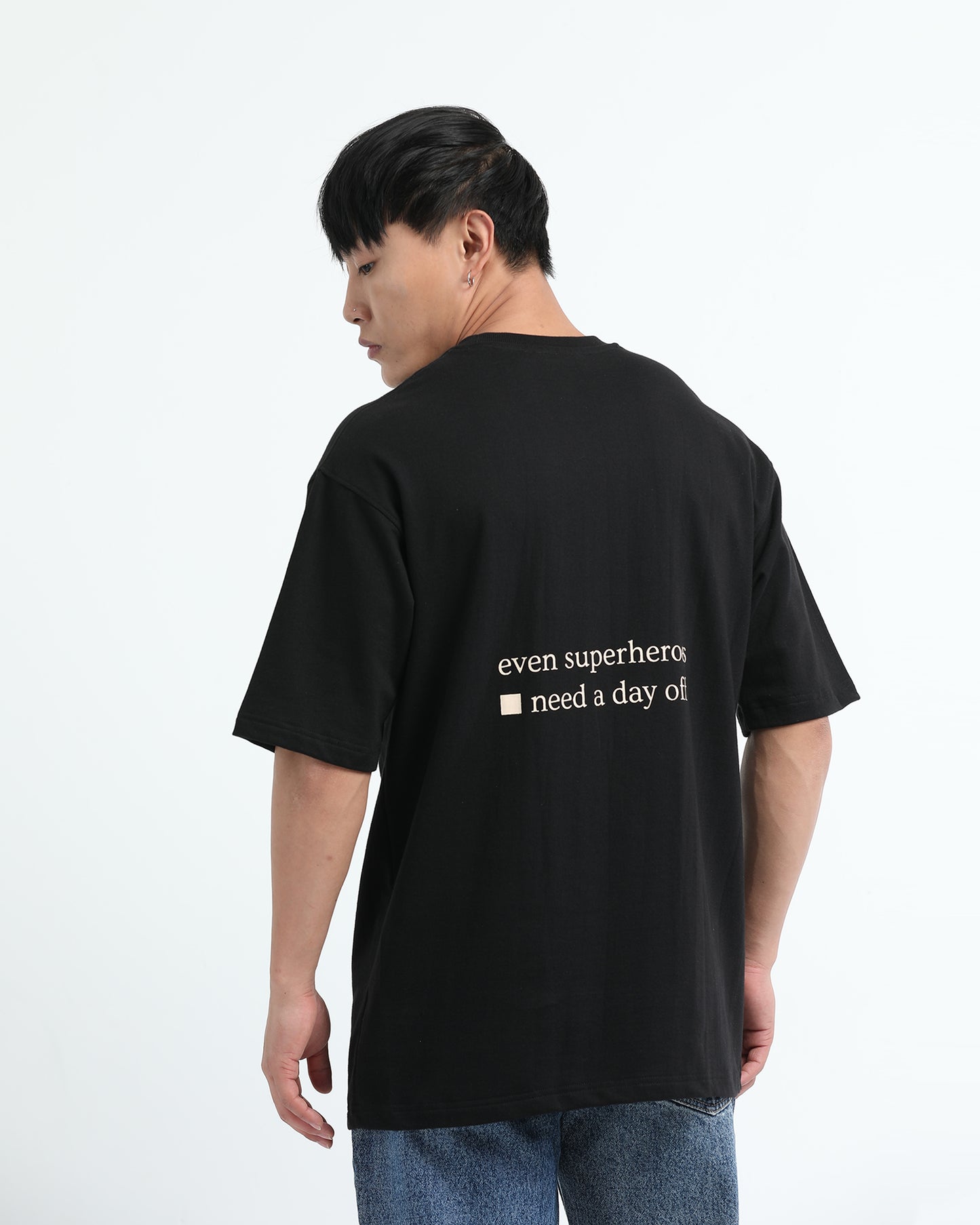 SELF CARE BLACK TEE - Oversized fit