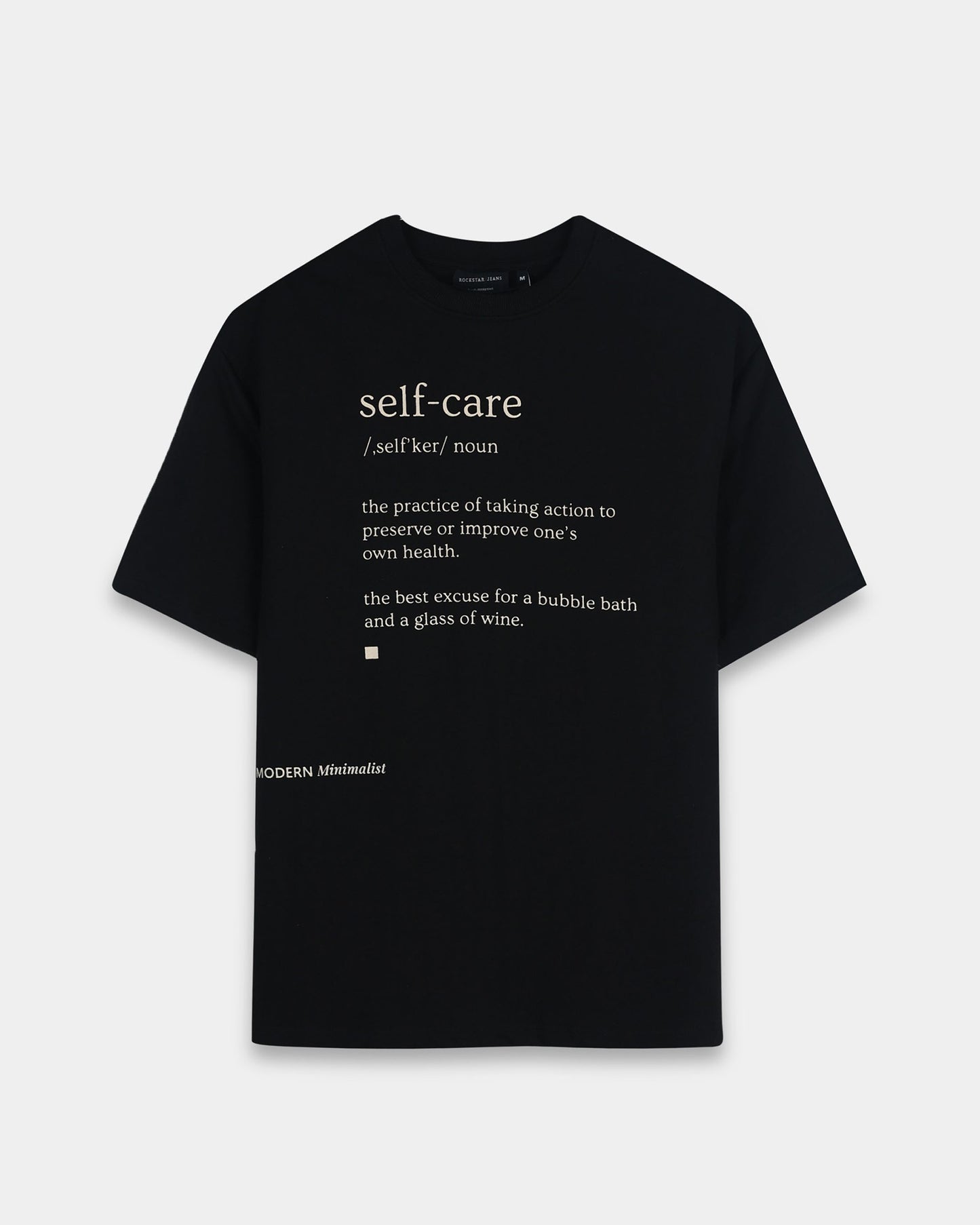 SELF CARE BLACK TEE - Oversized fit