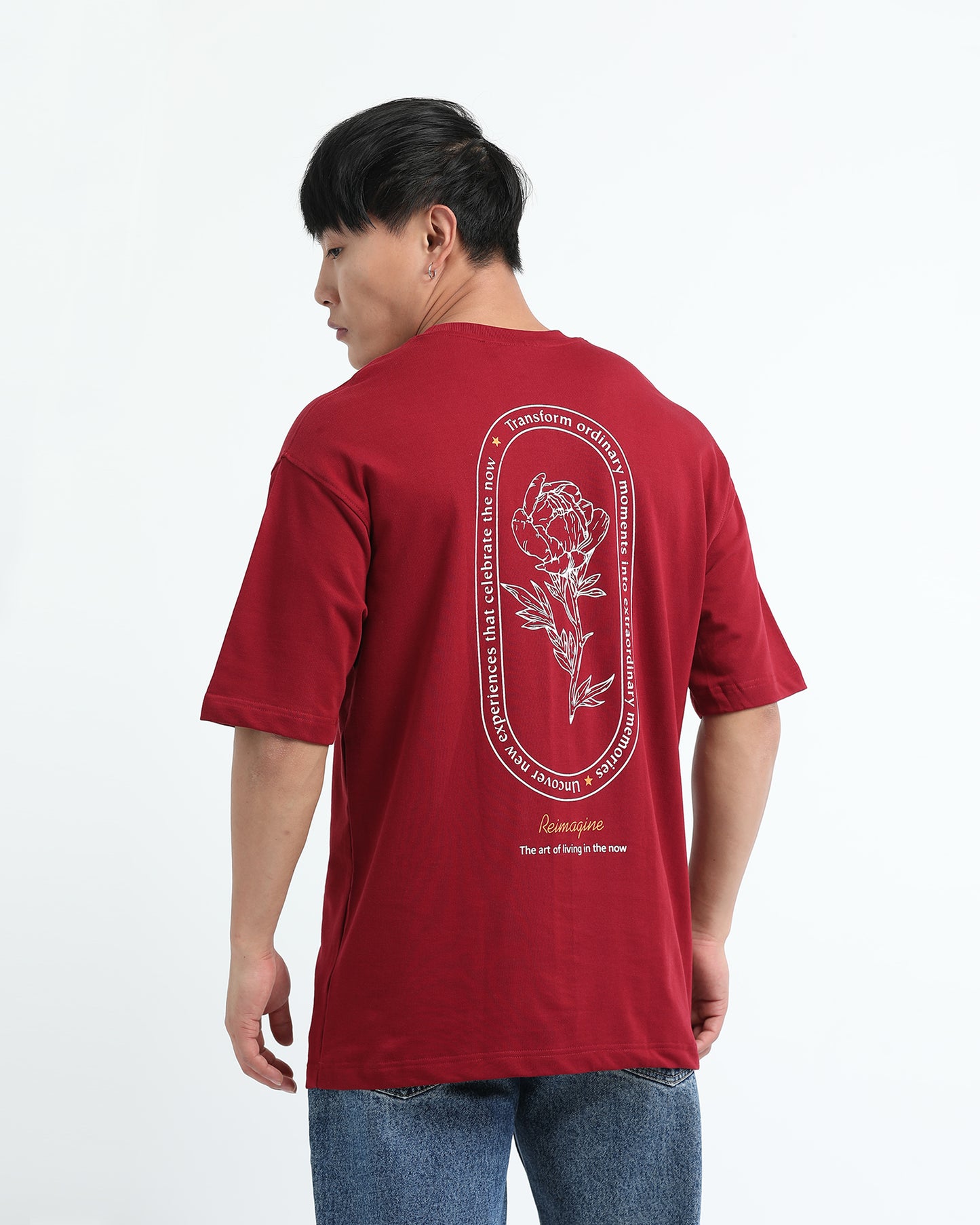 REIMAGINE MAROON TEE - Oversized fit