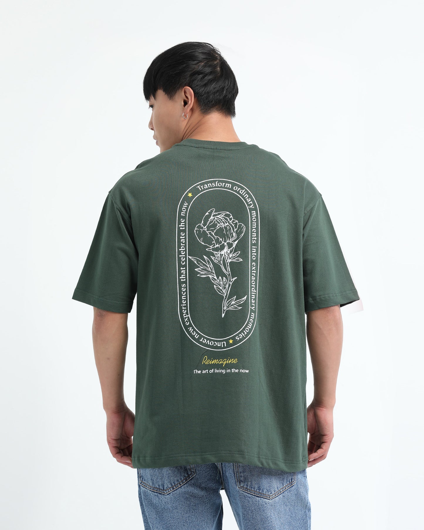 REIMAGINE FOREST GREEN TEE - Oversized fit