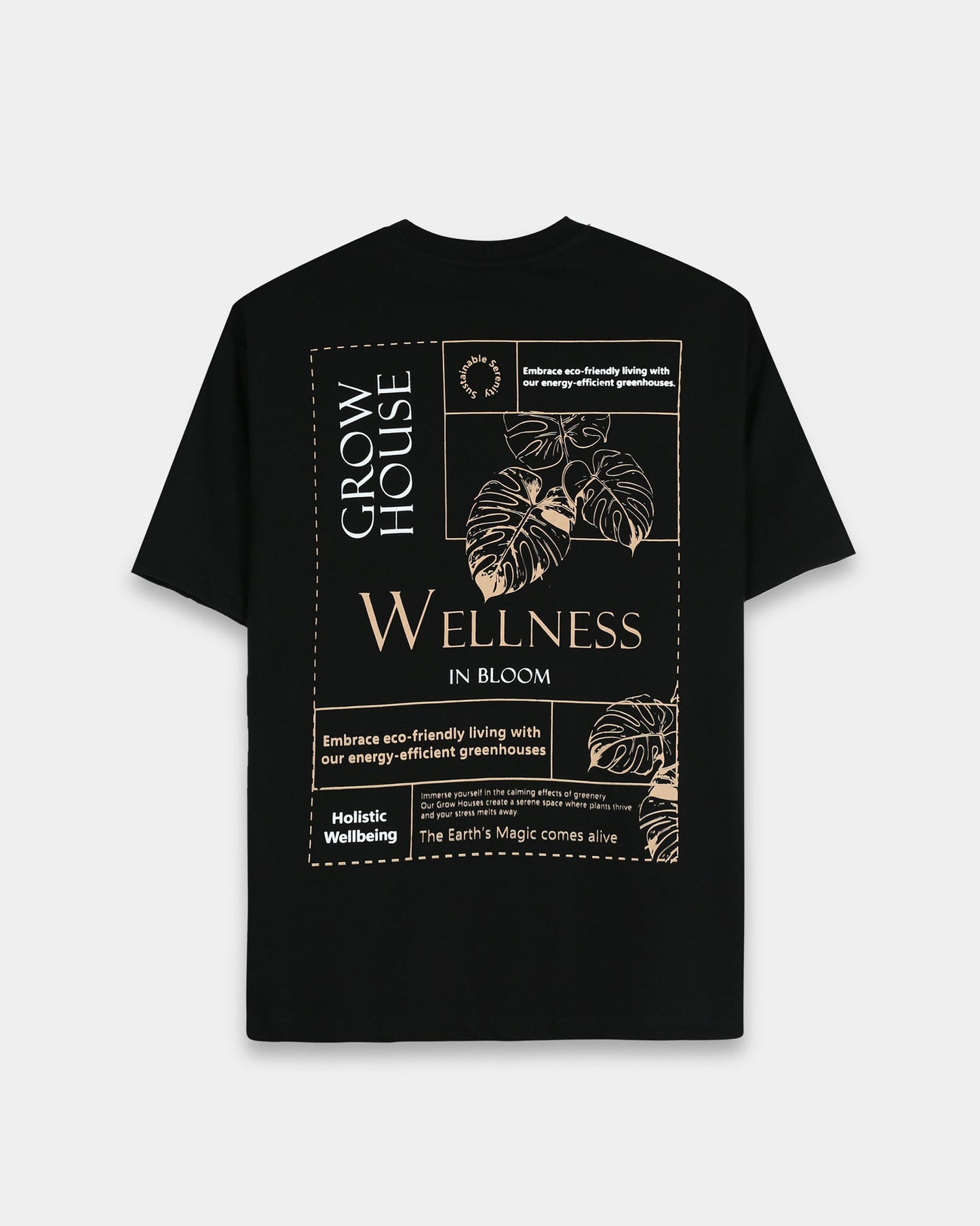 WELLNESS IN BLOOM BLACK TEE - Oversized fit