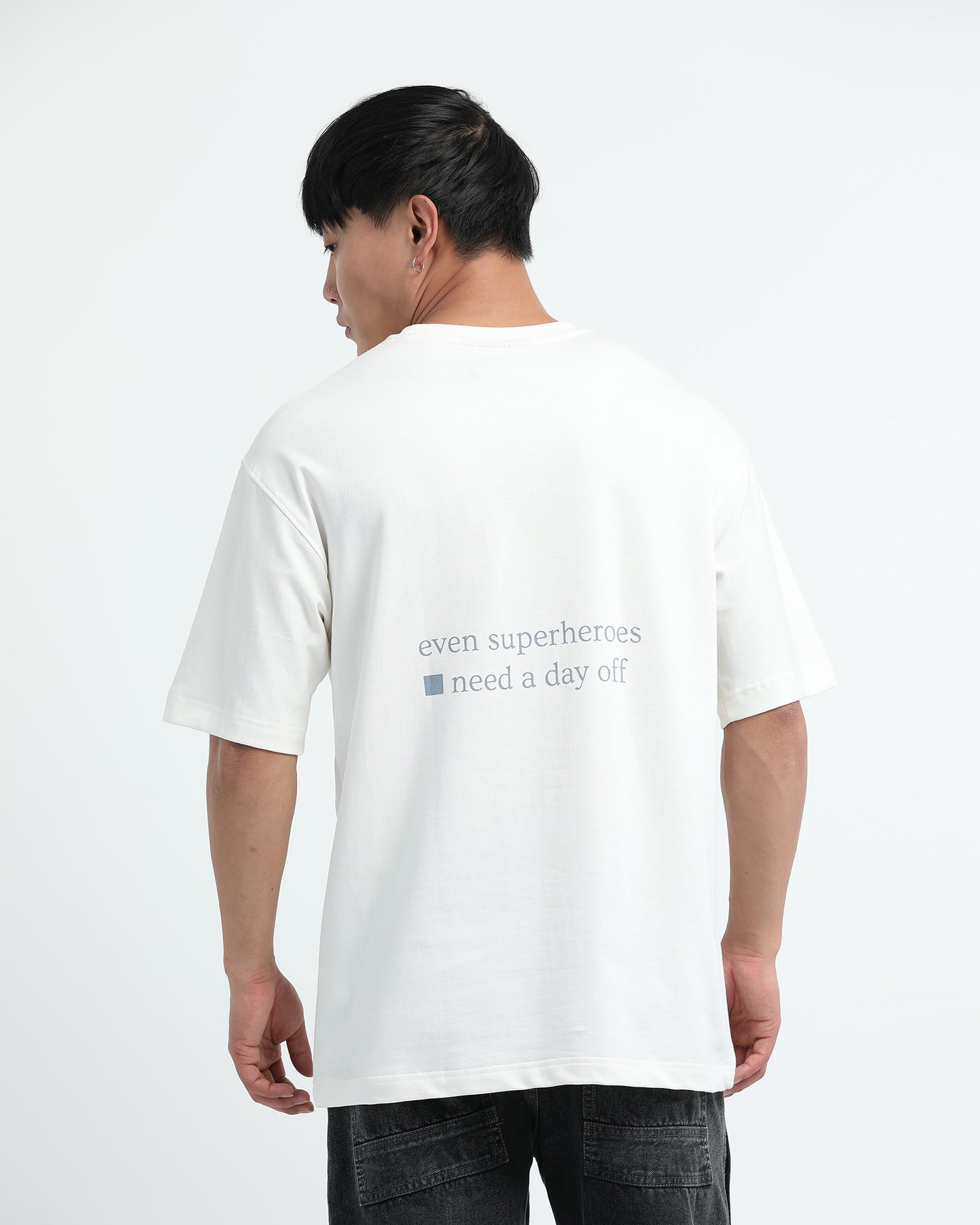 SELF CARE OFF WHITE TEE - Oversized fit