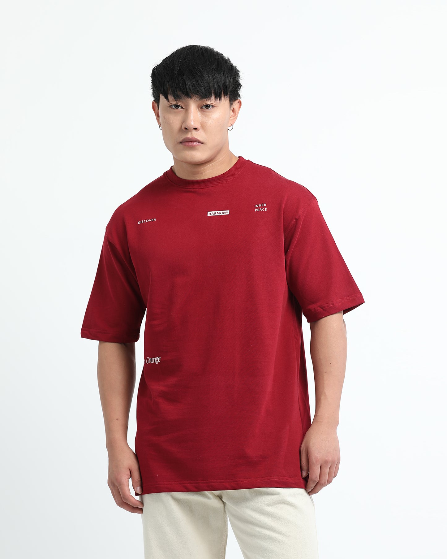 HARMONY MAROON TEE - Oversized fit