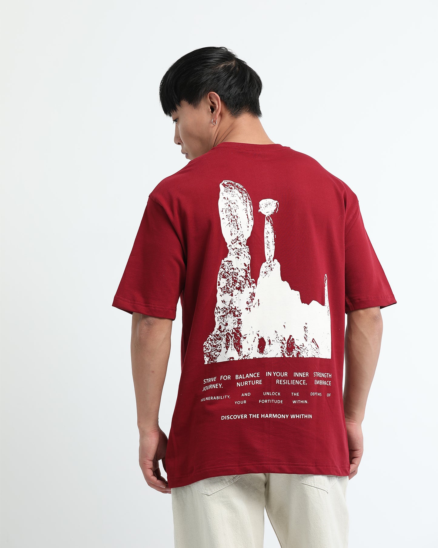 HARMONY MAROON TEE - Oversized fit
