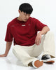HARMONY Relaxed Fit Cotton Printed T-Shirt Wine Red