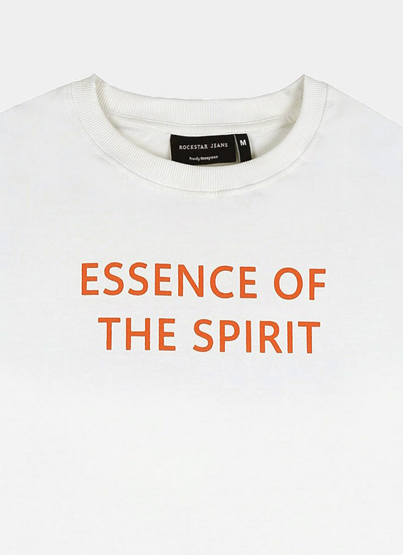 ESSENCE OF SPIRIT Oversized Cotton Printed T-Shirt Off White - Details View