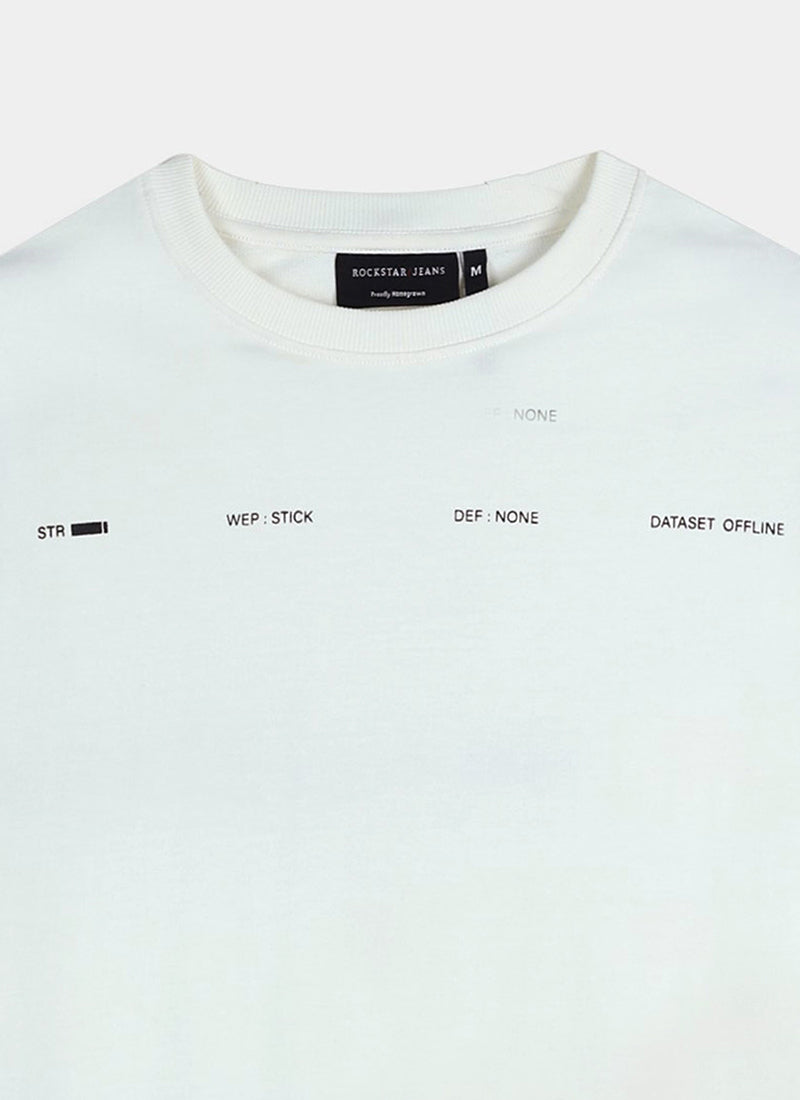 EXISTENCE REALM Oversized Cotton Printed T-Shirt Classic White - Details Image