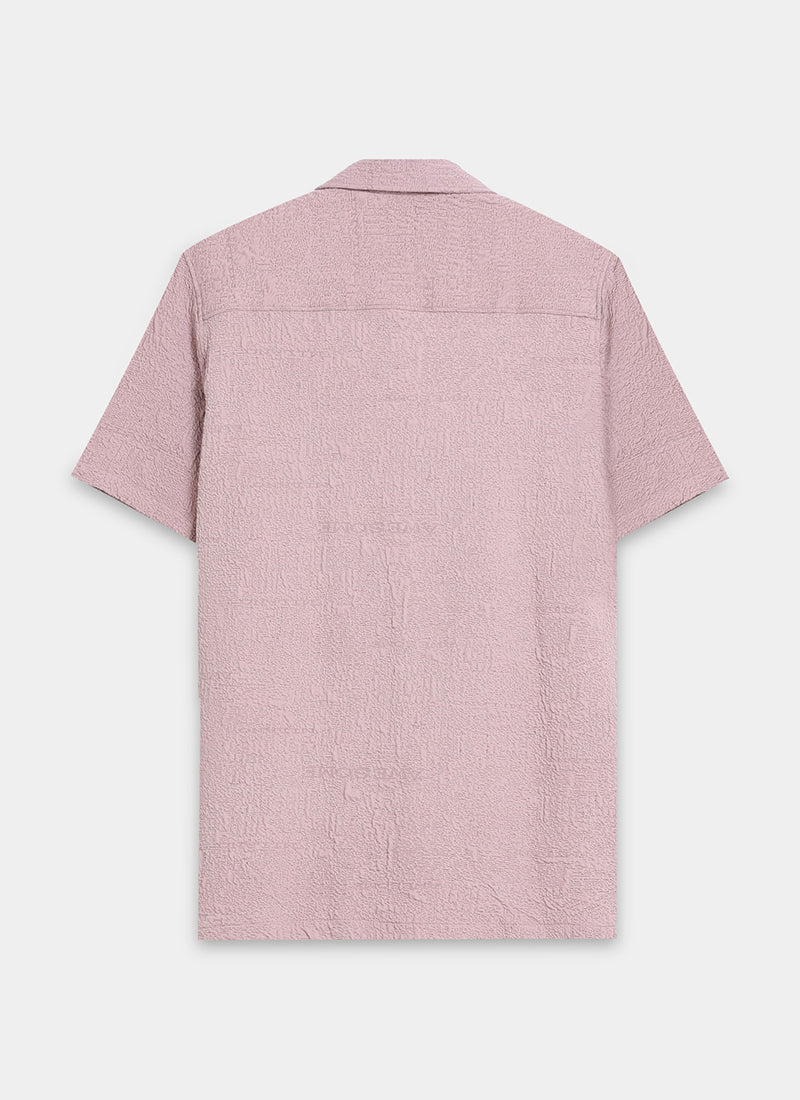 FOAM Regular Fit Crinkle Textured Shirt Blush Mauve -Flatlay Back View