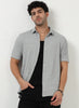 FOAM Regular Fit Crinkle Textured Shirt Mist Grey