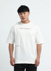 GREY ELEGANCE Oversized Printed Cotton T-Shirt Off White