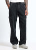 MAVERICK Relaxed Fit Drawstring Cargo Denim Jeans Graphite Black