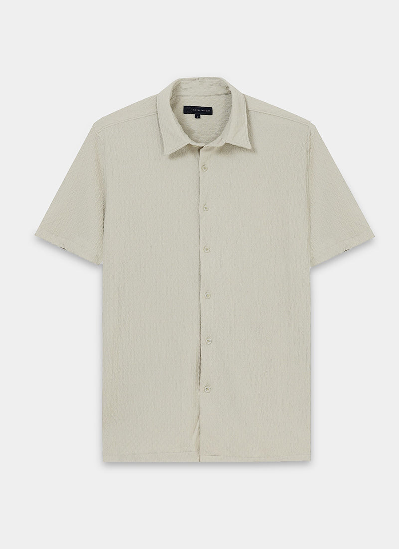 HALO Diamond Textured Knitted Shirt Sage Mist-Flatlay Front View