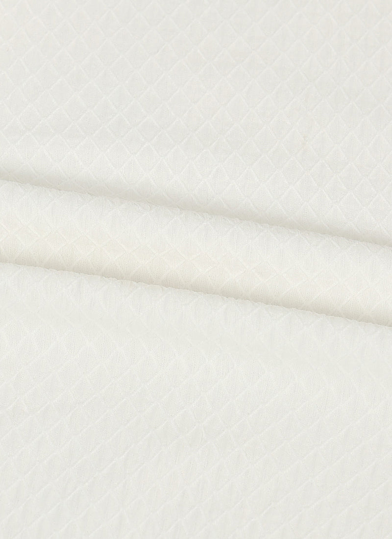 HALO Diamond Textured Knitted Shirt White-Fabric Detail View