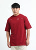 HARMONY Oversized Cotton Printed T-Shirt Wine Red