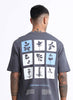 IGNITE YOUR GARDENING Oversized Cotton Printed T-Shirt Slate Grey