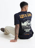 LIFE IS GOOD Oversized Cotton Printed T-Shirt Navy Blue
