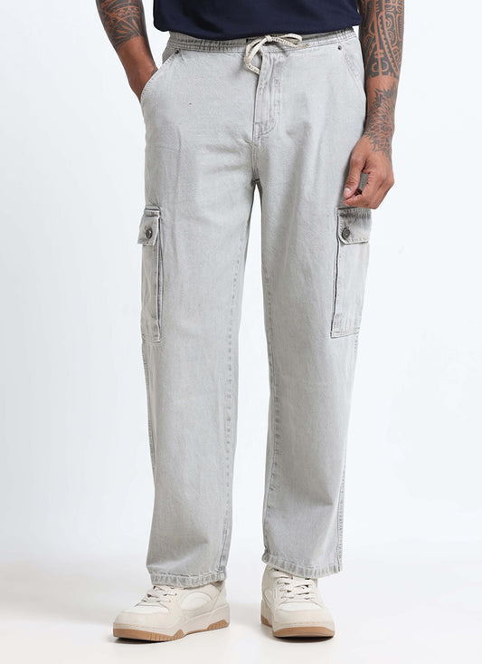 light grey cargo jeans for men