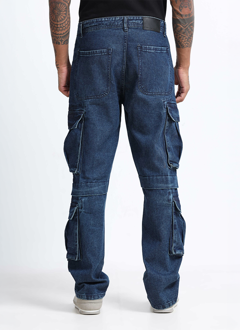 denim cargo jeans for men