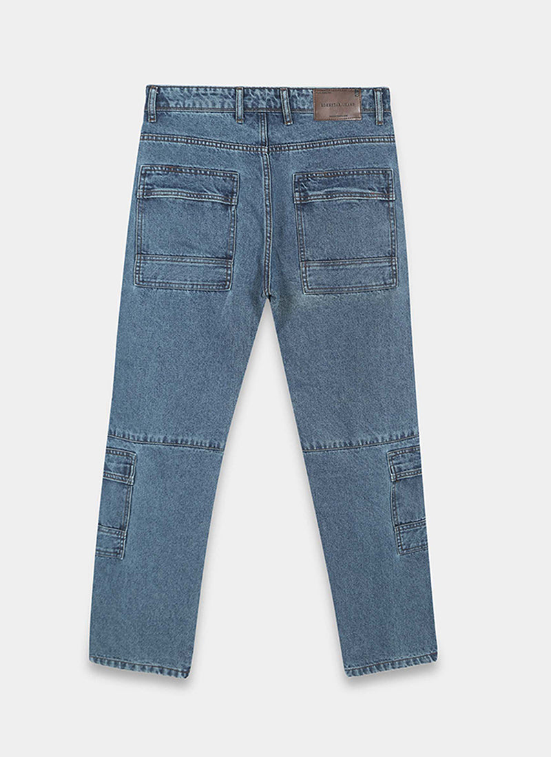 relaxed fit cargo jeans for men
