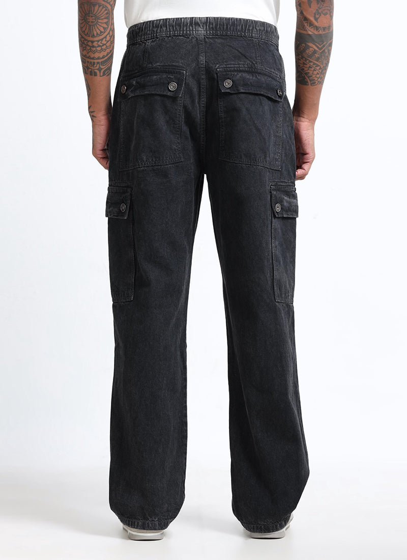 relaxed fit cargo jeans for men