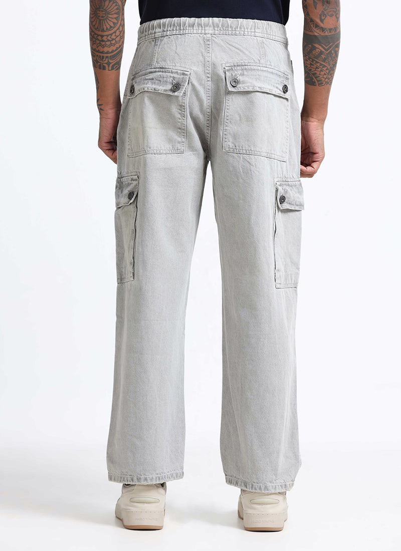 relaxed fit cargo jeans for men