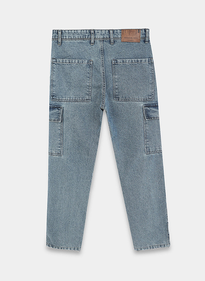 relaxed fit cargo jeans for men