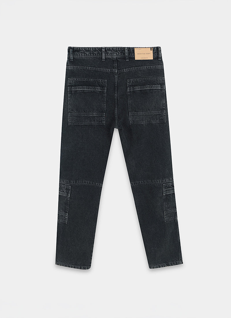 relaxed fit cargo jeans for men