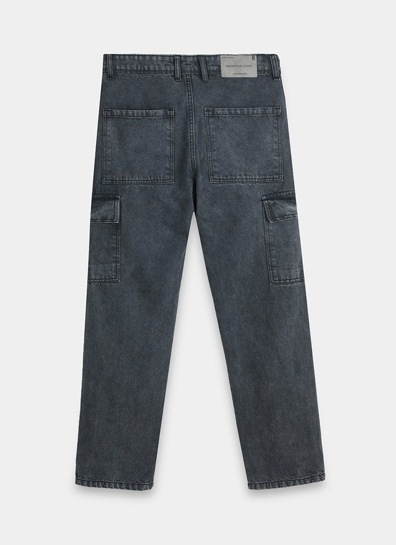 relaxed fit cargo jeans for men