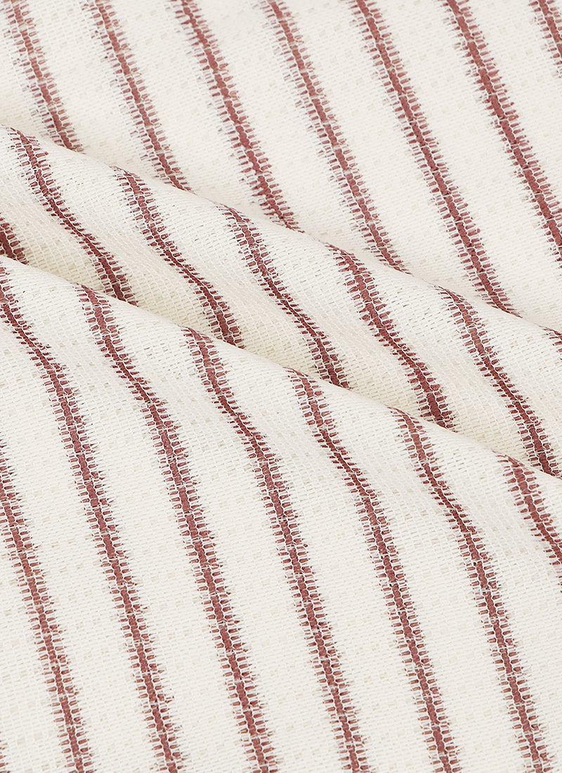 NOIR Pinstripe Jacquard Shirt Off White-Fabric Detail View