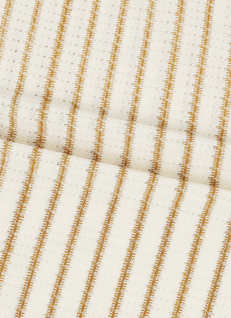 NOIR Pinstripe Jacquard Shirt Off White Sand-Fabric Detail View