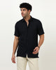 AETHER Textured Mesh Knitted Shirt Navy Blue