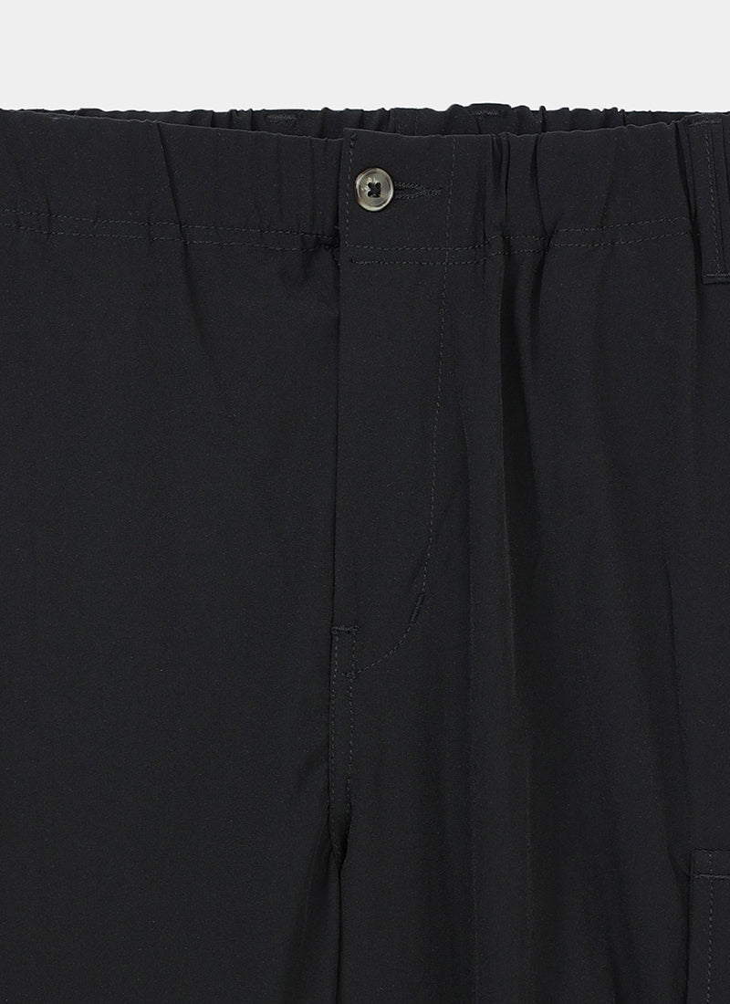 PARACHUTE Travel Cargo Relaxed Fit Pants Black-Fabric Detail  View