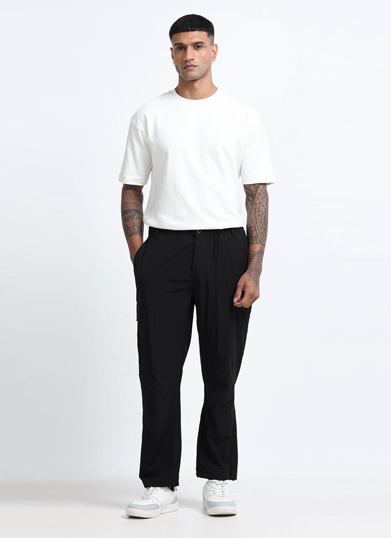 PARACHUTE Travel Cargo Relaxed Fit Pants Black