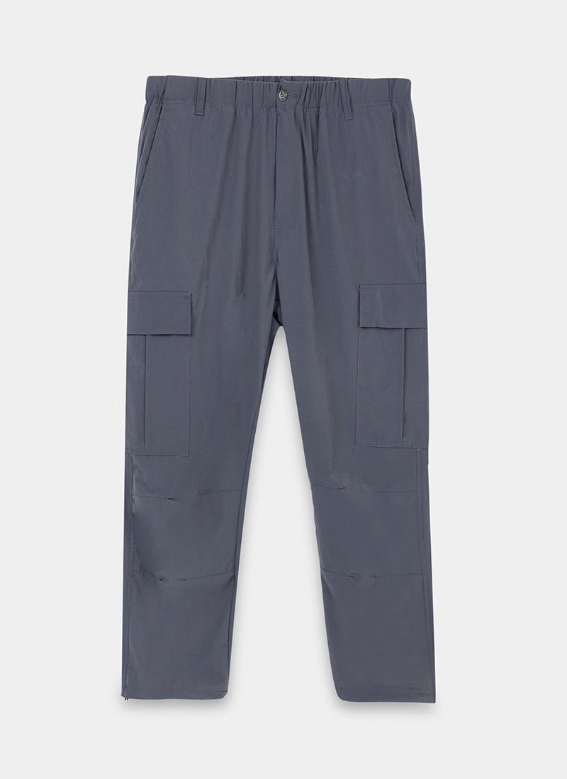 PARACHUTE Travel Cargo Relaxed Fit Pants Graphite Grey-Flatlay Front View