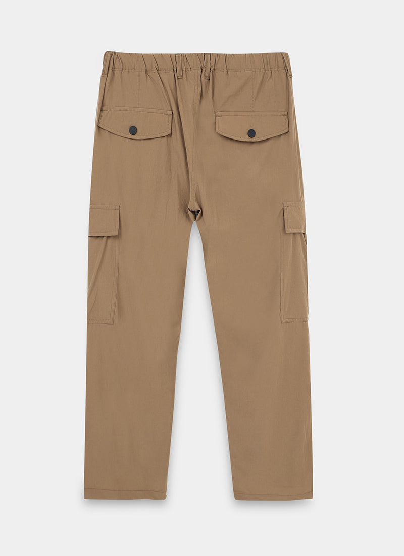 PARACHUTE Travel Cargo Relaxed Fit Pants Khaki-Flatlay Back View