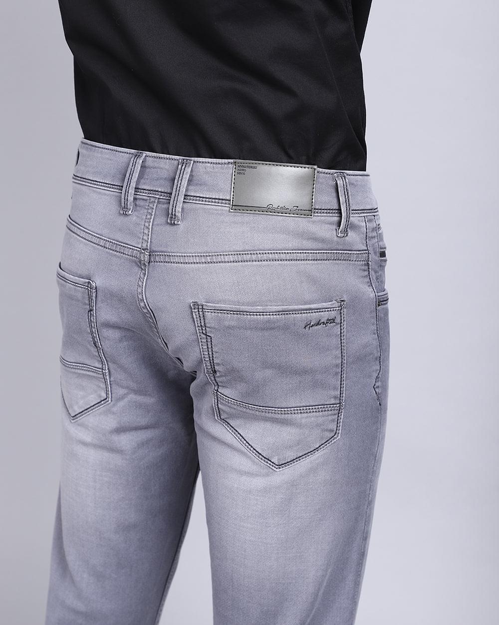 Mid Grey Ankle Fit Jeans for Men 
