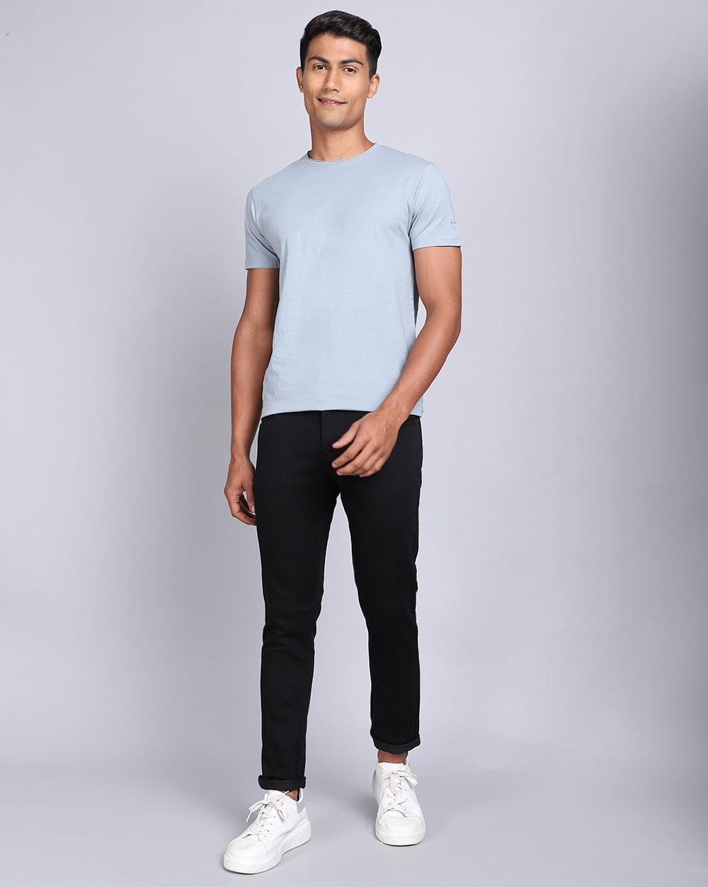 Black Ankle Fit Jeans for Men 
