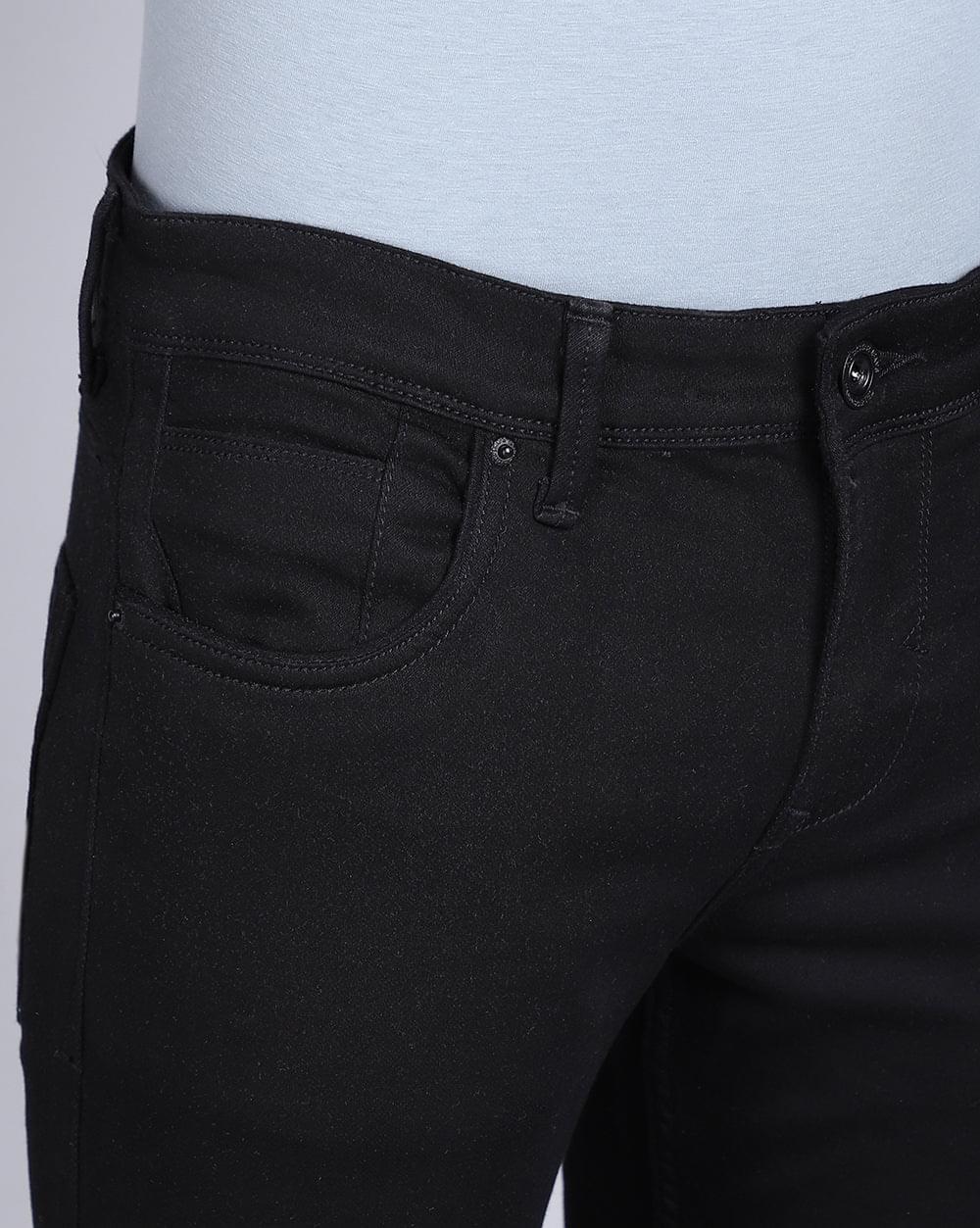 Black Ankle Fit Jeans for Men 
