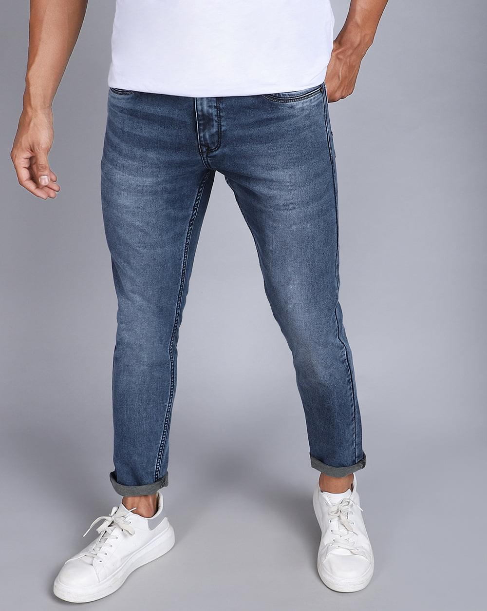 Ankle Fit Superior Blue Jeans for Men 