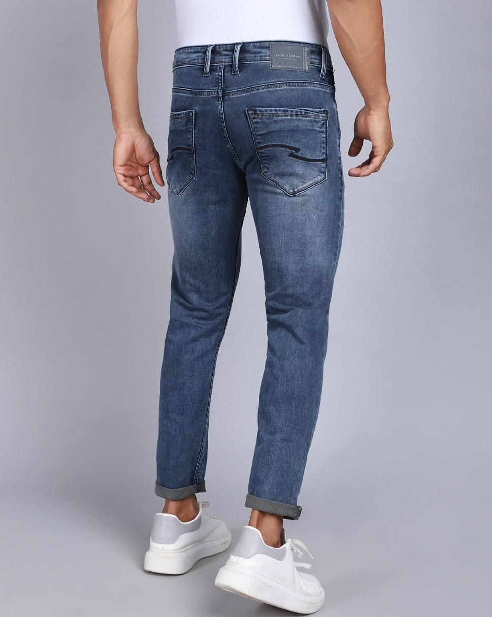 Ankle Fit Superior Blue Jeans for Men 