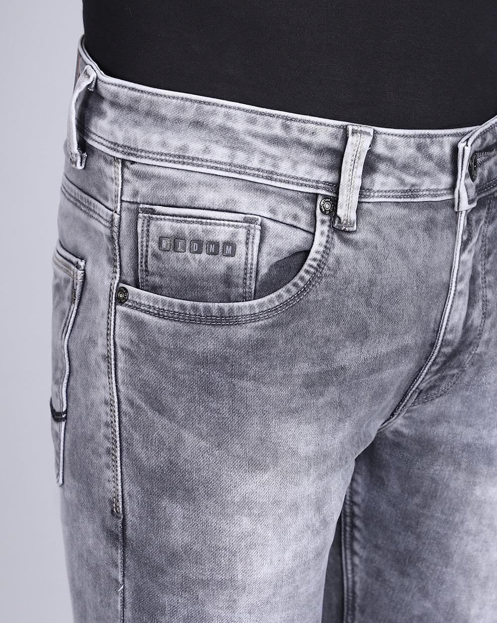 Ankle Fit  Stonewash Light Grey Jeans for Mens 