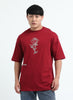 REIMAGINE Oversized Cotton Printed T-Shirt Cardinal Red