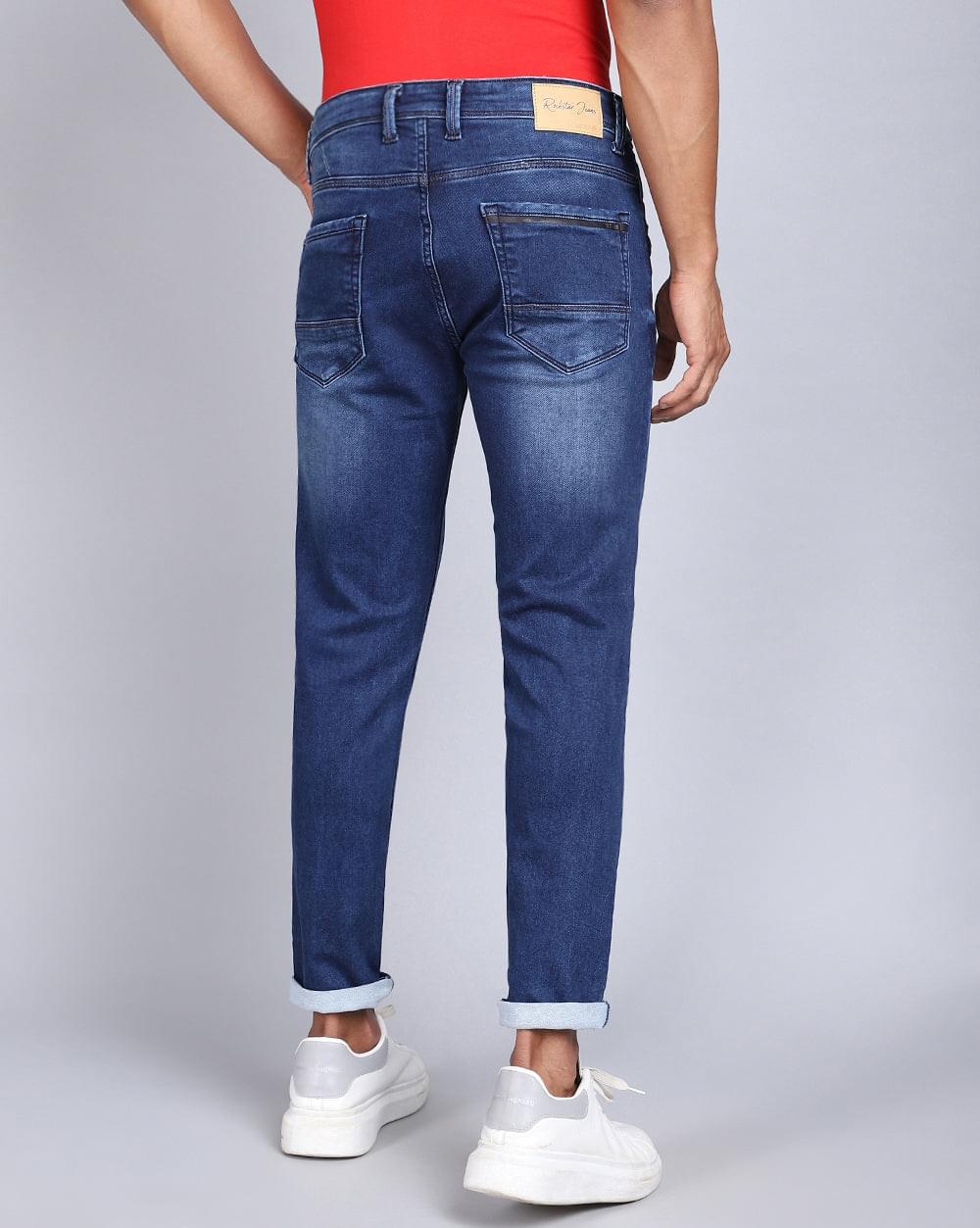 Ankle Fit Popular Mid Blue Jeans for Men 