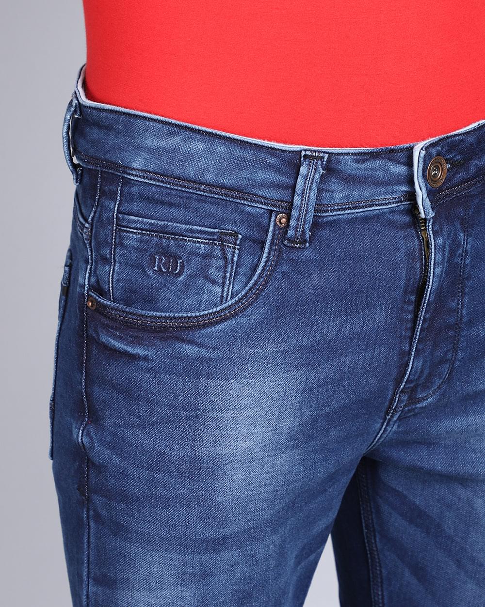 Ankle Fit Popular Mid Blue Jeans for Men 