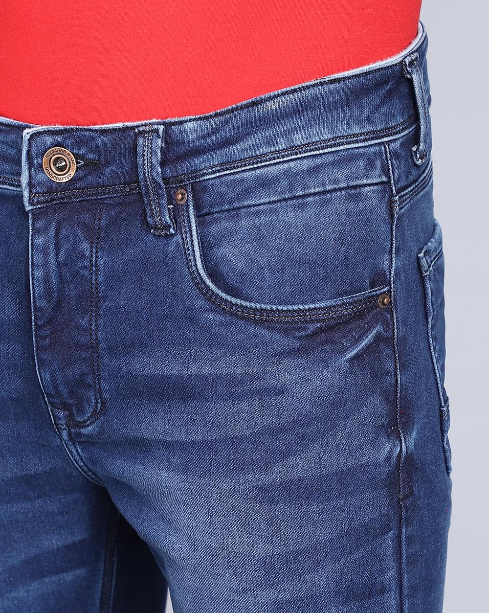 Ankle Fit Popular Mid Blue Jeans for Men 