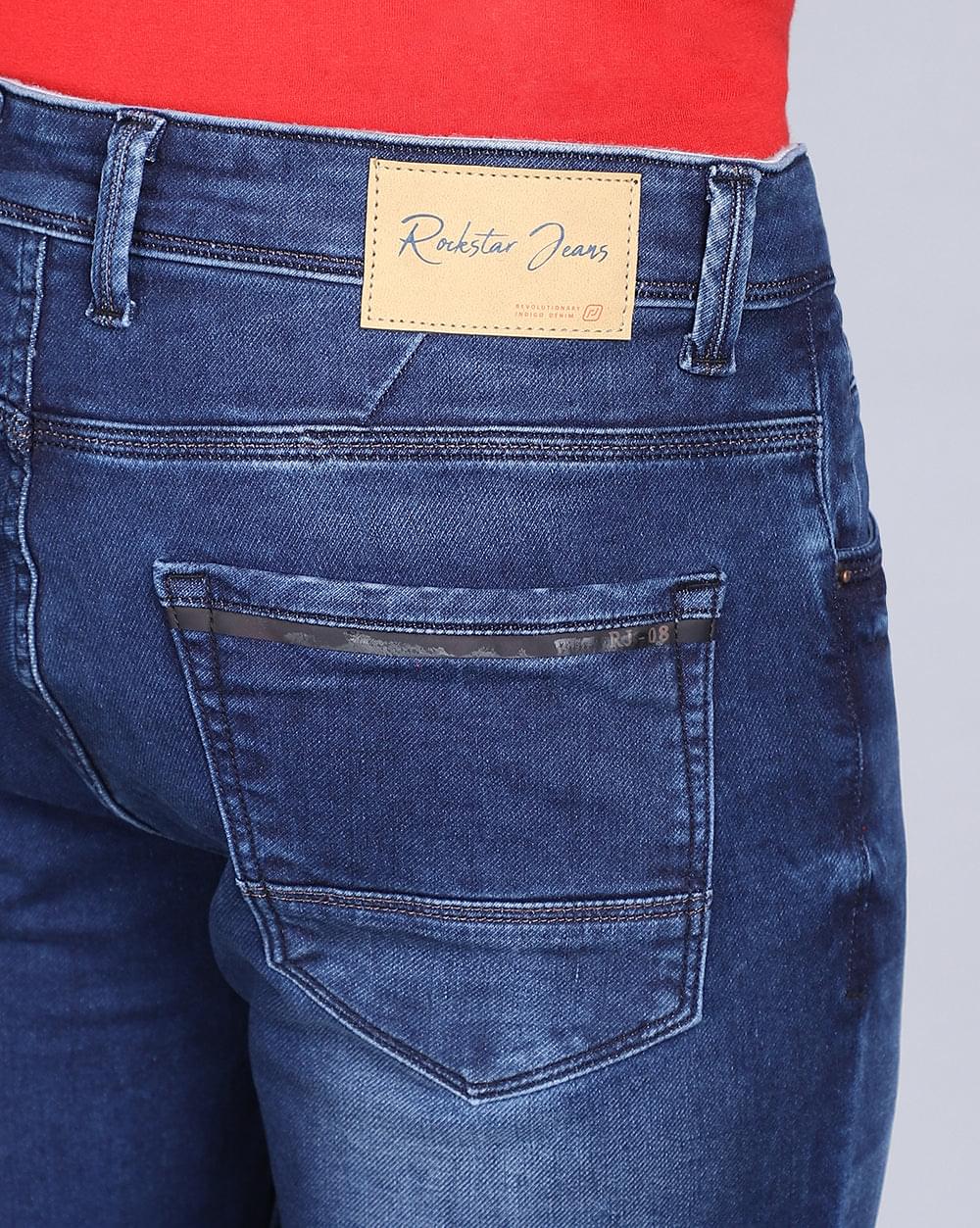 Ankle Fit Popular Mid Blue Jeans for Men 