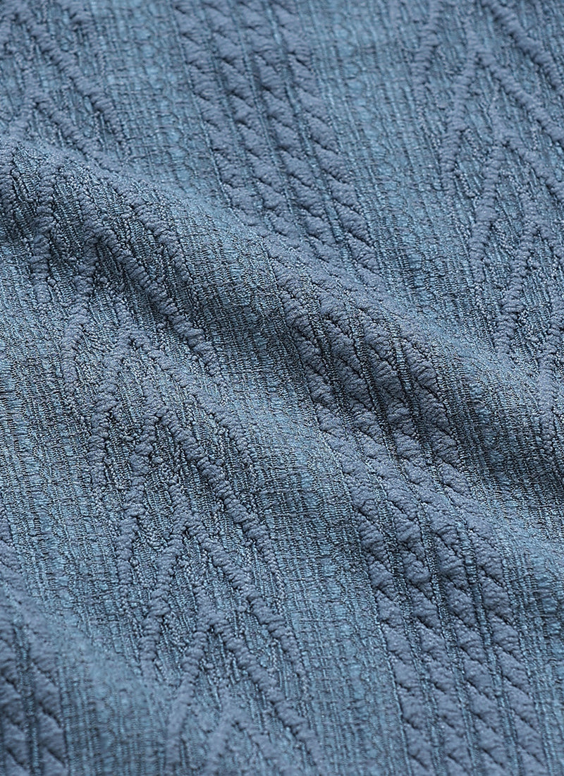 Regular_Fit_Knitted_Shirt_Slate_Blue  Fabric Detail View